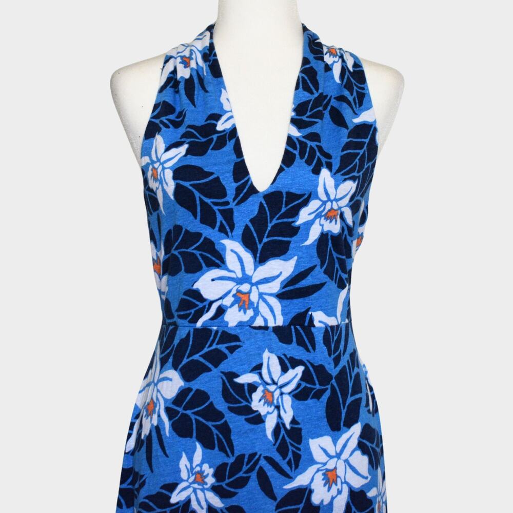 Tommy Bahama Sandy Seaside Brights Floral Maxi Dress L Blue Sleeveless Sun UPF - Picture 5 of 11